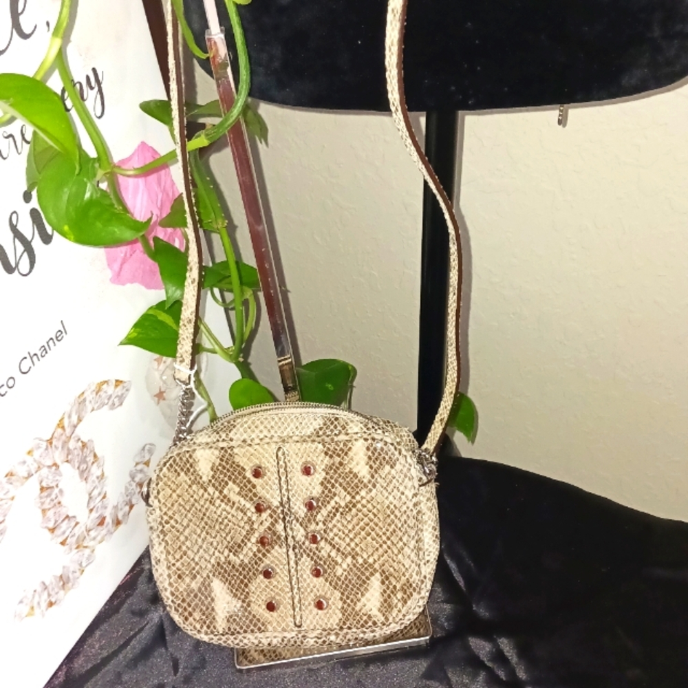 Michael Kors Python Embossed Crossbody Like New - image 2